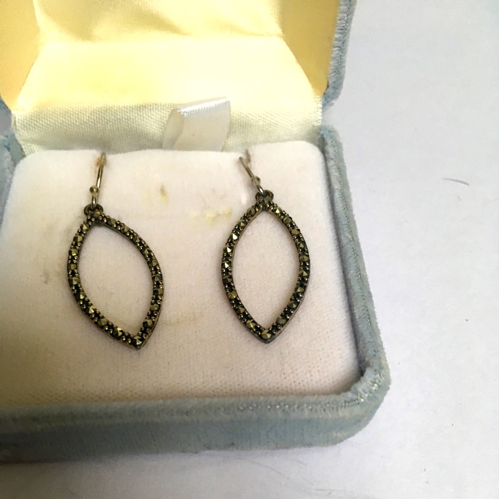 Faux crystal oblong earrings